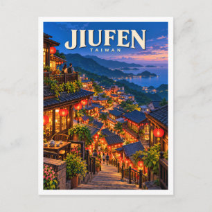 Jiufen Mountain Village Taiwan Travel Gift Postcard