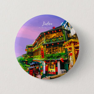 Jiufen, Taiwan - Ancient Teahouse 6 Cm Round Badge