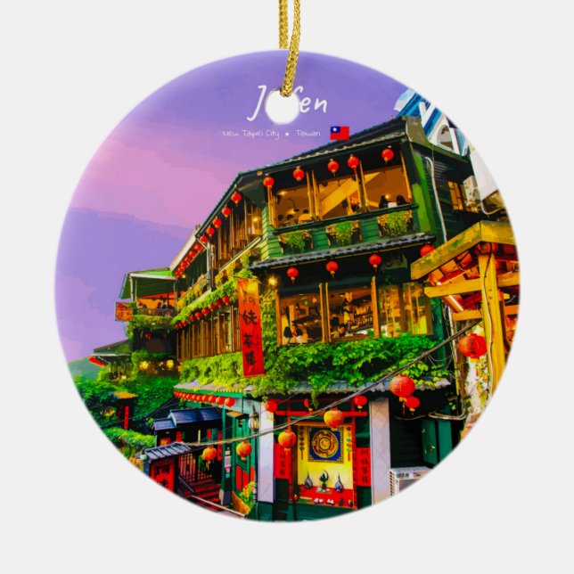Jiufen, Taiwan - Ancient Teahouse Ceramic Ornament (Front)