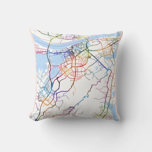 Jiujiang China Map Cushion (Front)