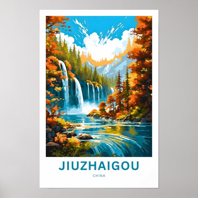 Jiuzhaigou China Travel Print (Front)