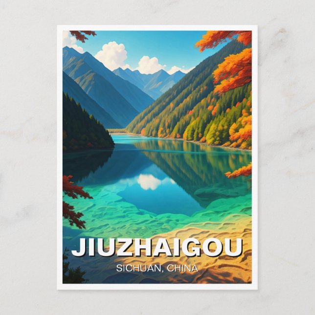 Jiuzhaigou Valley National Park Sichuan China Postcard (Front)