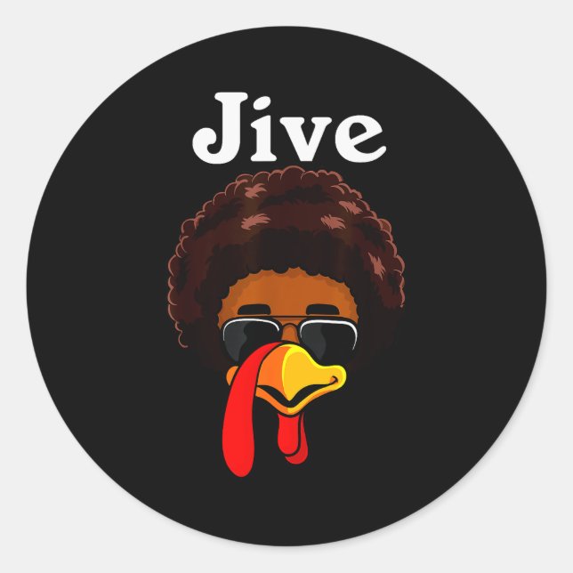Jive Thanksgiving Turkey Day Funny Family Costume  Classic Round Sticker (Front)
