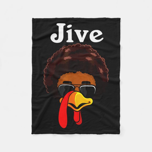 Jive Thanksgiving Turkey Day Funny Family Costume  Fleece Blanket (Front)