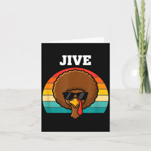 Jive Turkey Afro Retro 70s Thanksgiving Turkey Day Card