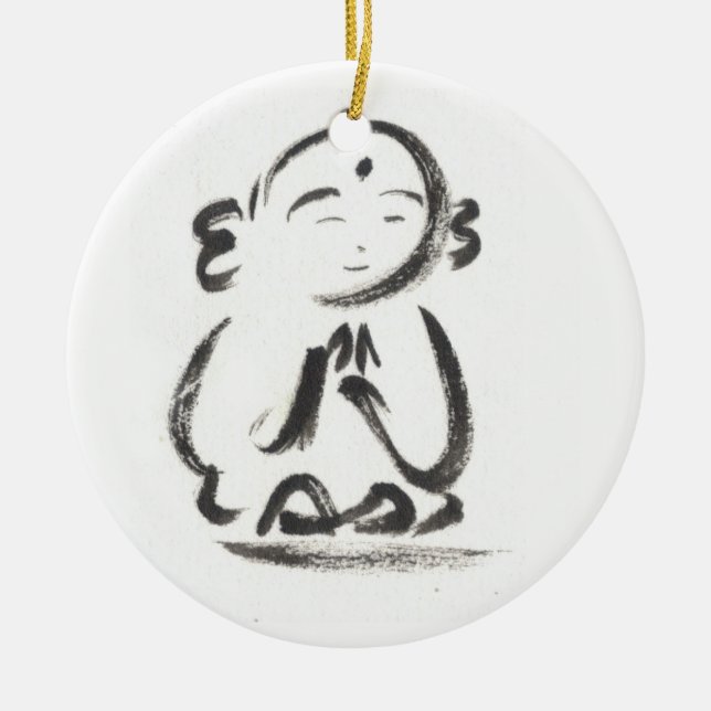 Jizo the Monk Ceramic Tree Decoration (Front)