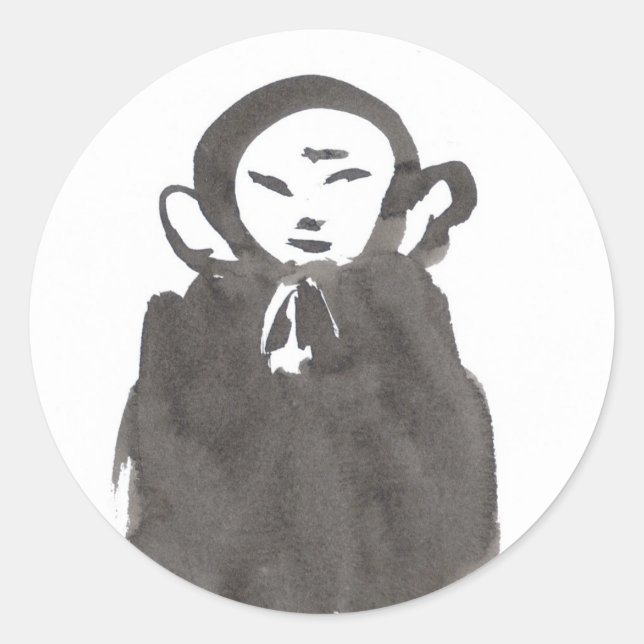 Jizo the Monk in Meditation Stickers (Front)