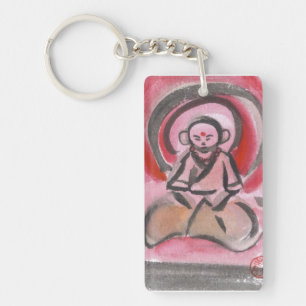 Jizo the Monk Meditates Keychain