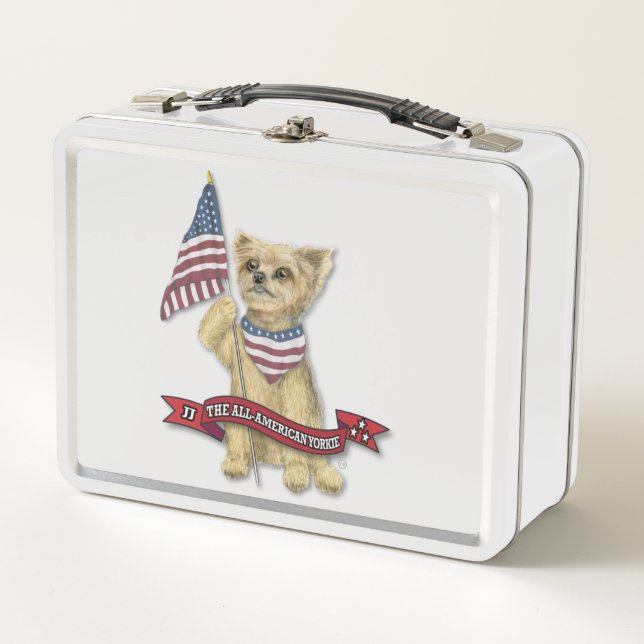JJ The All-American Yorkie Metal Lunch Box (Front)