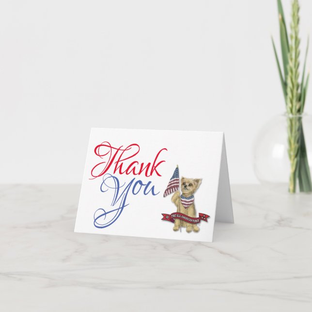 JJ The All-American Yorkie Thank You Card (Front)