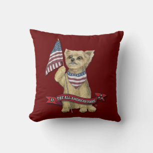 JJ The All-American Yorkie Throw Pillow