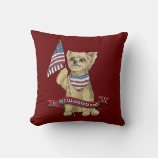 JJ The All-American Yorkie Throw Pillow