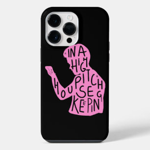 JJs silhouette housekeeping quote in pastel pink iPhone 14 Pro Max Case