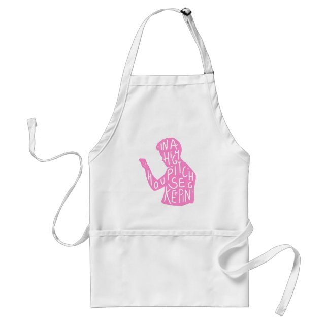 JJs silhouette housekeeping quote  in pastel pink  Standard Apron (Front)
