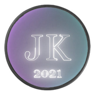 JK 2021 Hockey Puck purple teal logo