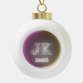JK 2026 Ceramic Ball Christmas Ornament