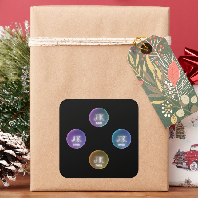 JK Four Year  Square Sticker (Holiday)