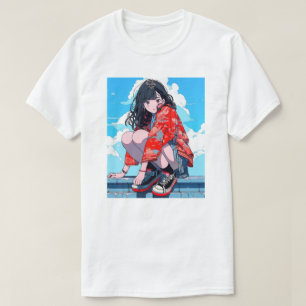 JK T Shirt Sitting Sushi Musume GenerativeAI