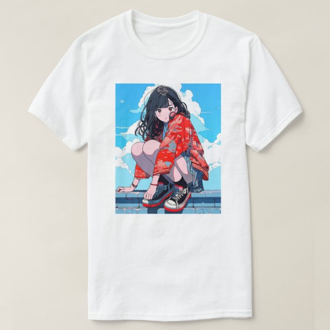 JK T Shirt Sitting | Sushi Musume GenerativeAI (Design Front)