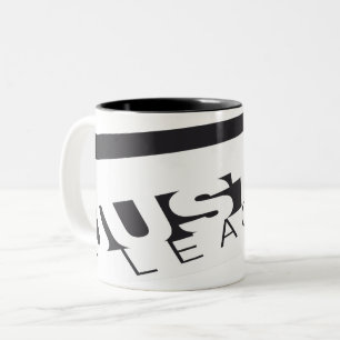 JL B/W Skewed Two-Tone Coffee Mug