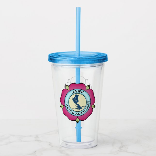 JLA logo acrylic tumbler with straw (Front)