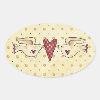 jlove birds oval sticker
