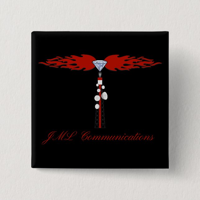 JML Communications Tower Logo 15 Cm Square Badge (Front)