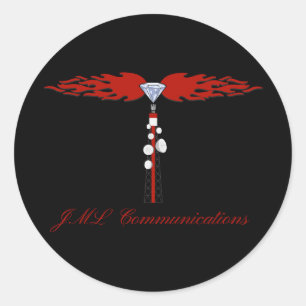 JML Communications Tower Logo Classic Round Sticker
