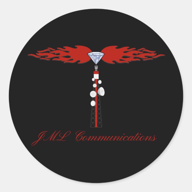 JML Communications Tower Logo Classic Round Sticker (Front)