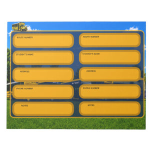 JML Transit; Student Contract Information Notepad
