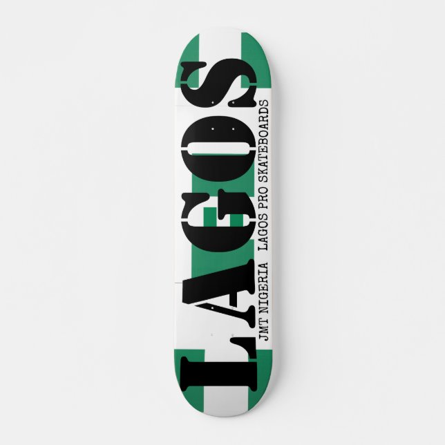 JMT NIGERIA   LAGOS 7 3/4" Skateboard Deck (Front)