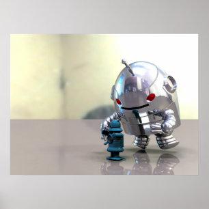 Jo Bot VS Little Blue Bot Print