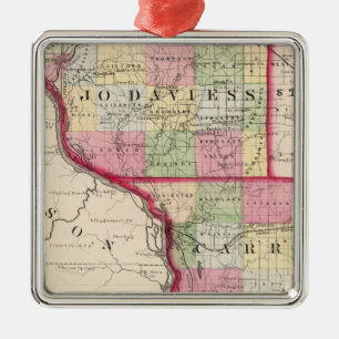 Jo Daviess, Carroll, Whiteside counties Metal Tree Decoration