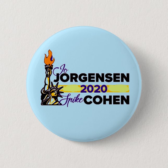 Jo Jorgensen / Spike Cohen 2020 6 Cm Round Badge (Front)