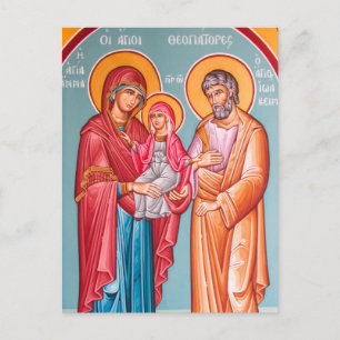 Joachim, Anna and the Theotokos Orthodox Icon Postcard