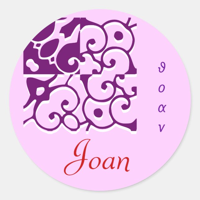 Joan Designer Name Sticker (Front)