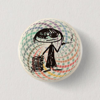 joan didion with sacred geometry 3 cm round badge