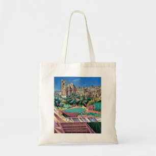 Joan Miro Church and Village at Mont-roig del Camp Tote Bag