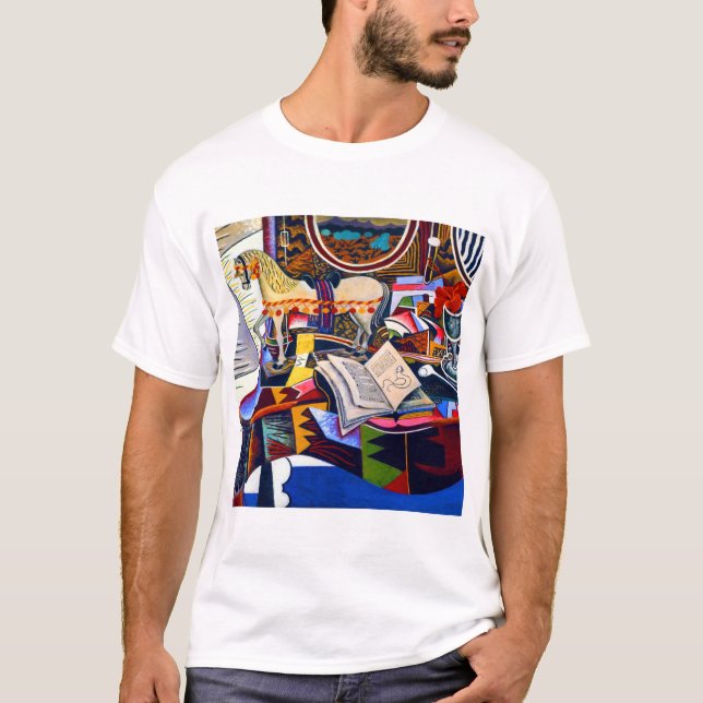 Joan Miro Horse Pipe and Red Flower T-Shirt (Front)
