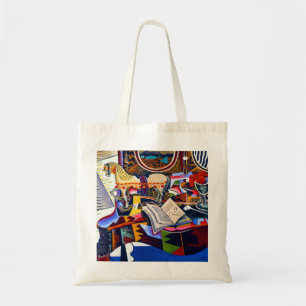 Joan Miro Horse Pipe and Red Flower Tote Bag