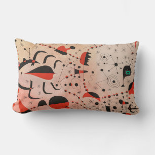 joan miro paintings art, abstract art lumbar cushion