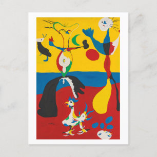 joan miro paintings art, abstract art postcard