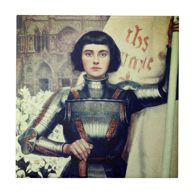 Joan of Arc (Albert Lynch illustration) Ceramic Tile (Front)