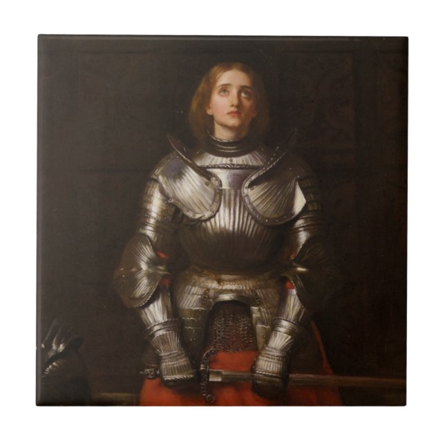 Joan of Arc (by John Everett Millais) Ceramic Tile (Front)