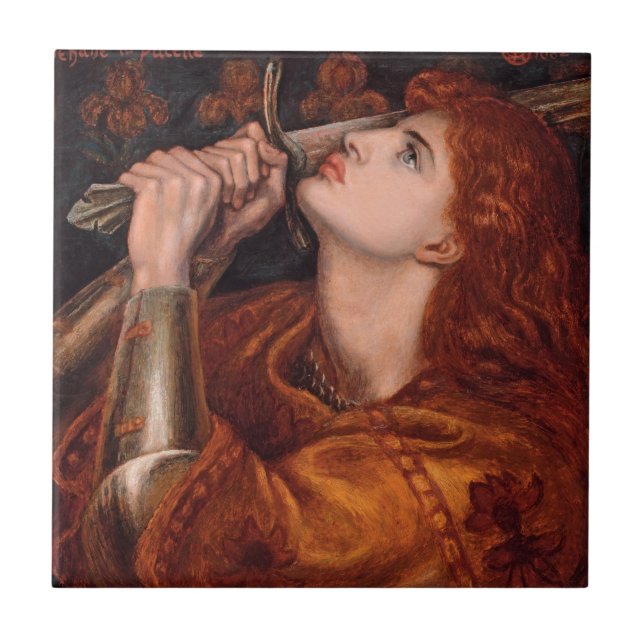Joan of Arc, c. 1882 by Dante Gabriel Rossetti Ceramic Tile (Front)