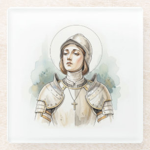 Joan of Arc , Catholic Gifts Glass Coaster