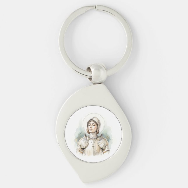 Joan of Arc , Catholic Gifts Key Ring (Front)
