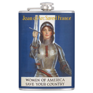 Joan of Arc French Heroine, Knight Maid of Orleans Hip Flask