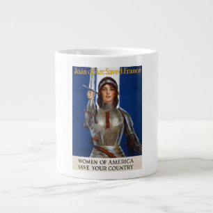 Joan of Arc French Heroine, Knight Maid of Orleans Large Coffee Mug