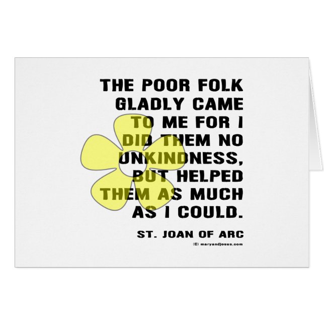 Joan of Arc Helped Poor Folk (Front Horizontal)